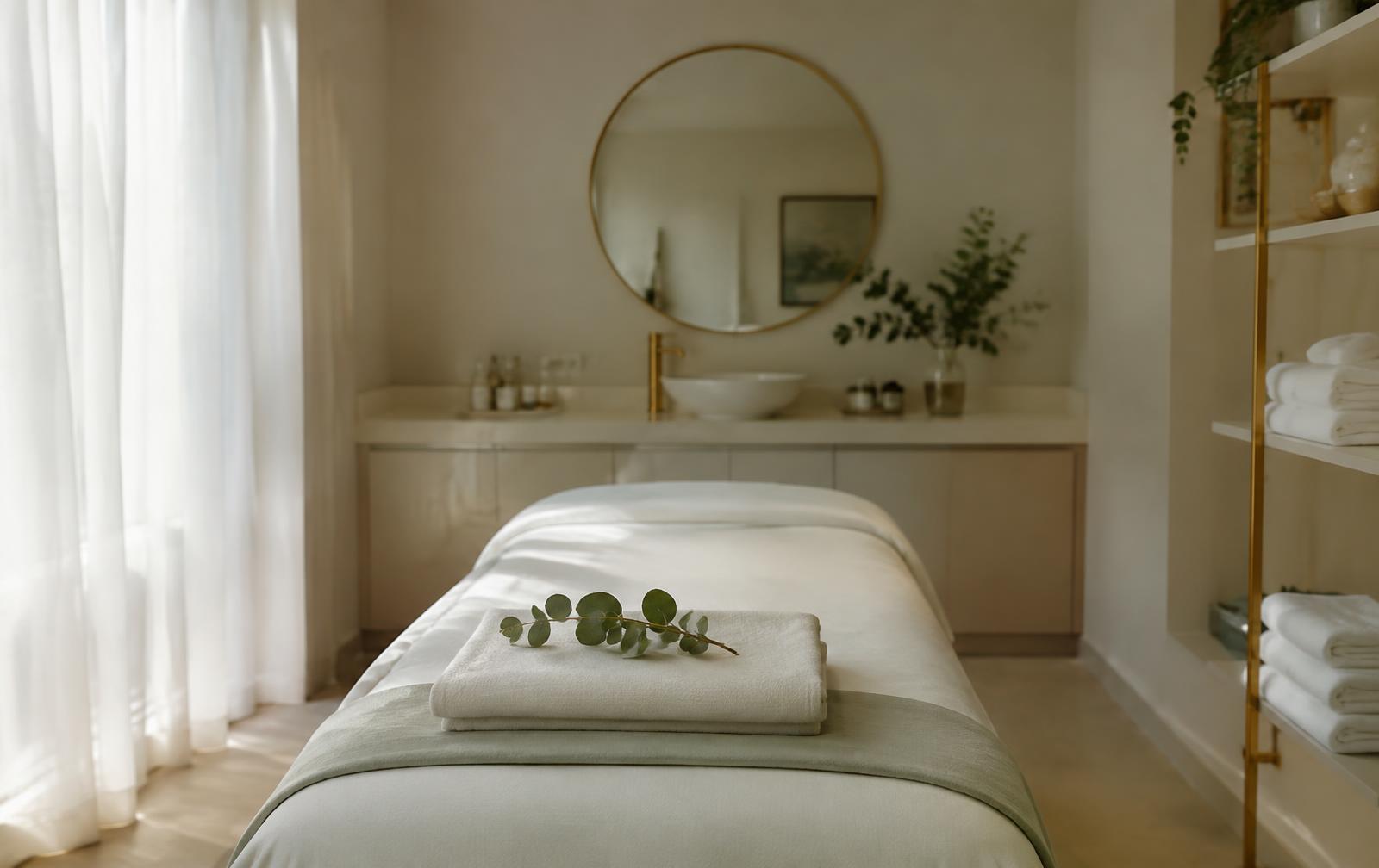 Calm, private treatment suite at Almanda Laser Medspa